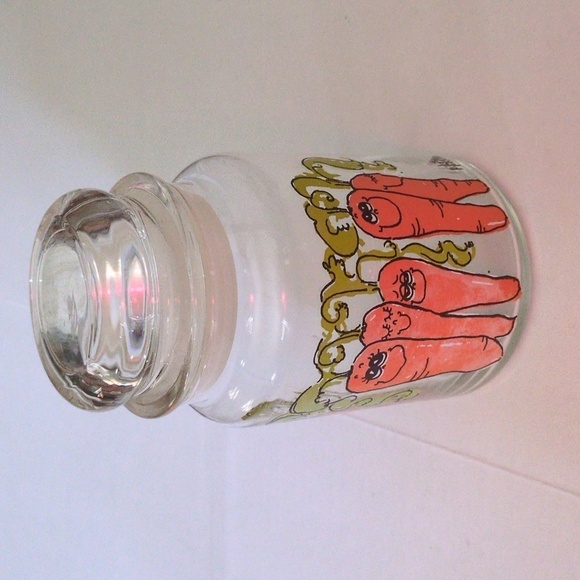 Vintage Anchor Hocking Hildi Anthropomorphic Carrots Glass Canister/Storage - Picture 1 of 4